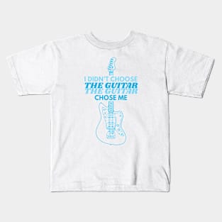 I Didn't Choose The Guitar Offset Style Electric Guitar Outline Kids T-Shirt